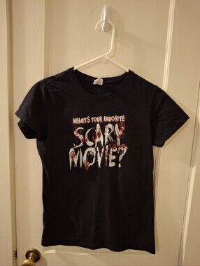 Black Graphic Tee - "What's Your Favorite Scary Movie?"